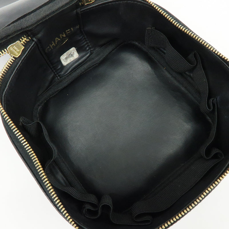 Chanel Vintage Timeless Cosmetic Case Caviar Black Leather Bag
