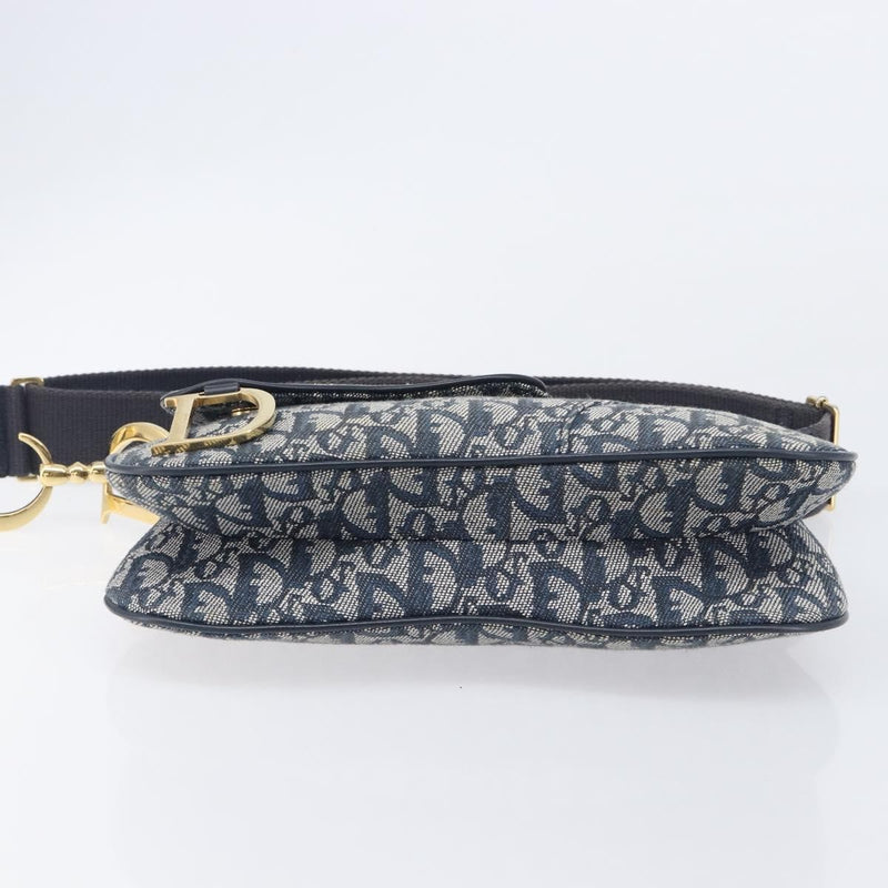 Christian Dior Saddle Messenger Oblique Canvas Navy