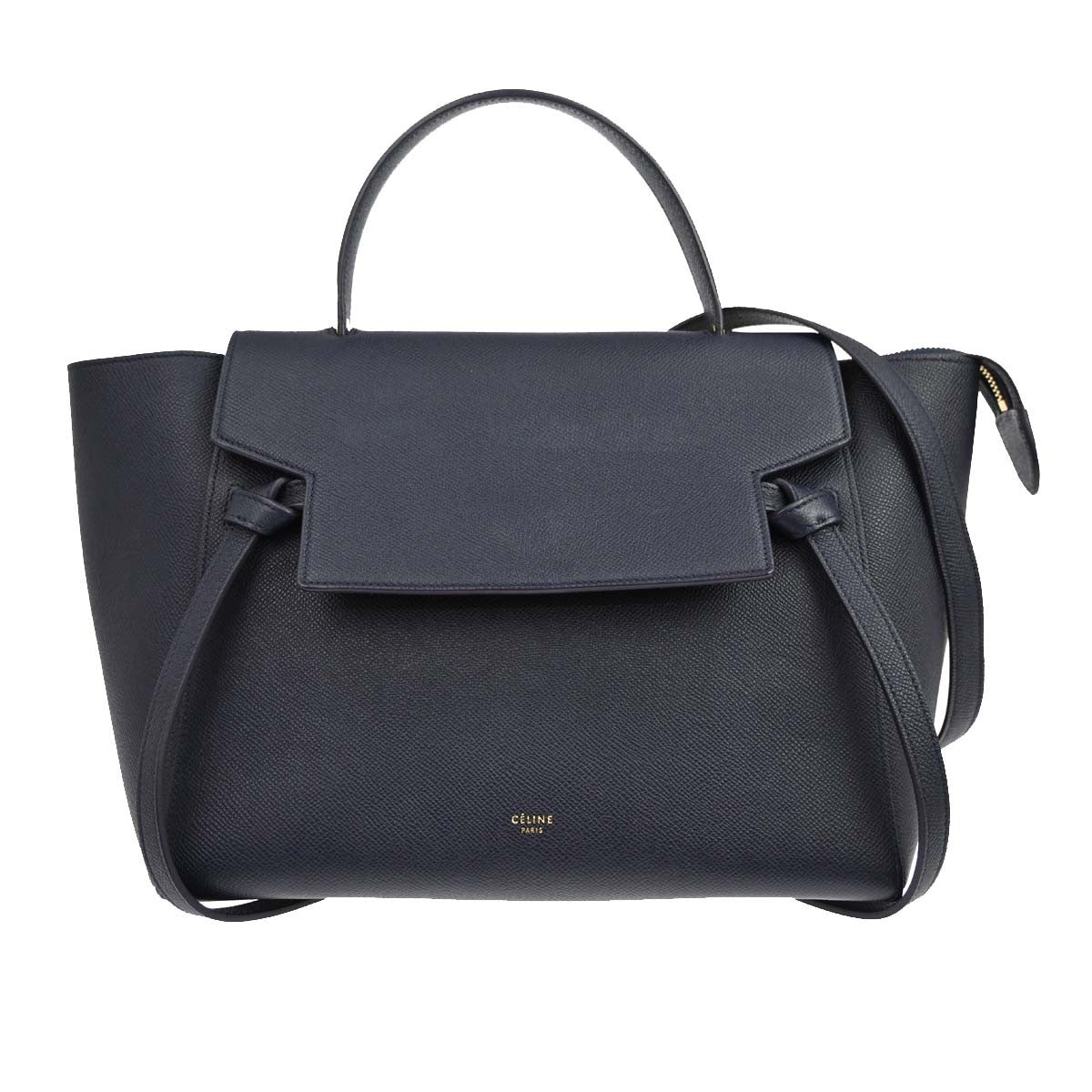 Celine Belt Textured Leather Blue Bag
