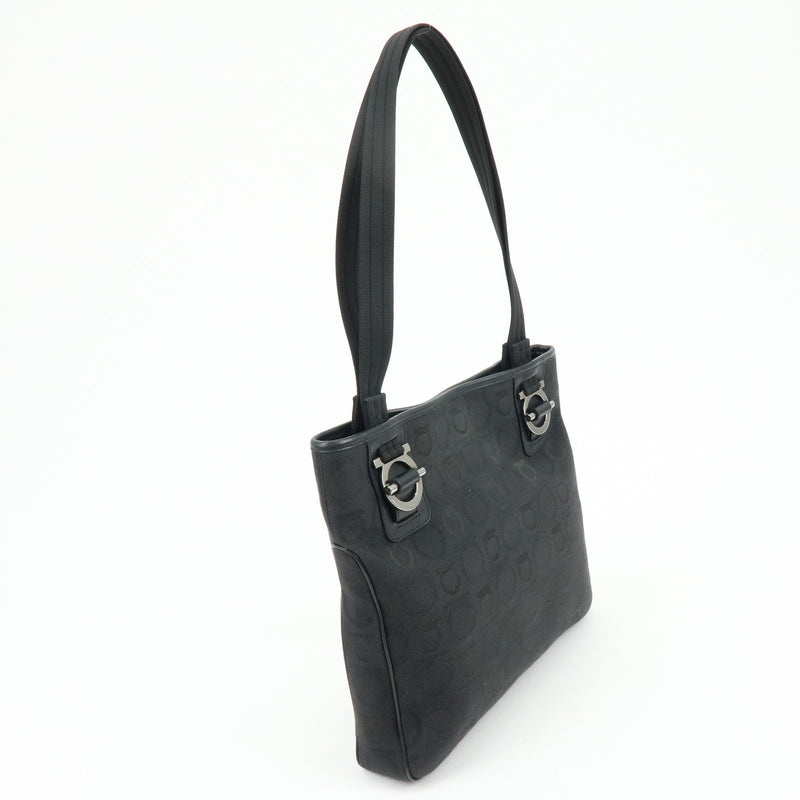 Salvatore Ferragamo Gancini Tote Canvas Black