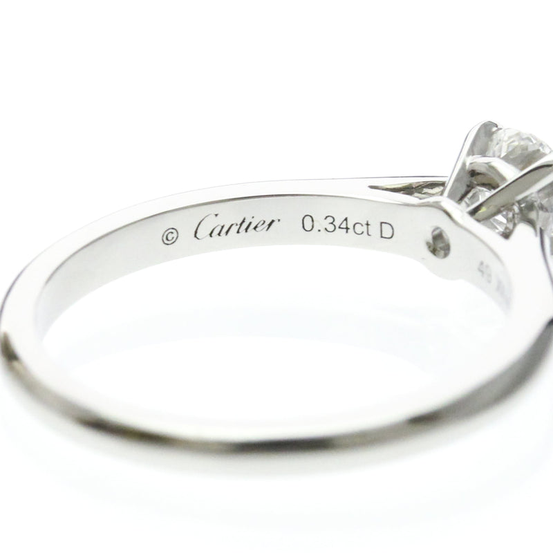 Cartier Solitaire 1895 18k White Gold With Rbc Diamond D-Vs1 Silver Platinum Bijoux