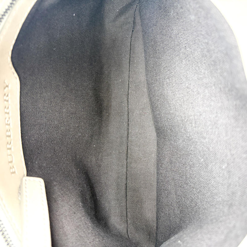 Burberry Manor Quilted Leather Black Canvas Bag