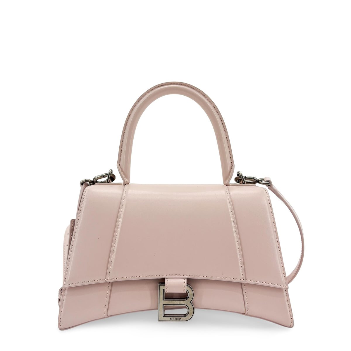 Balenciaga Hourglass Top Handle Leather Pink Bag