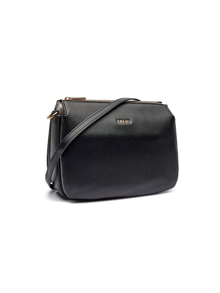 Liu Jo Textured Polyurethane Shoulder Bag — Black
