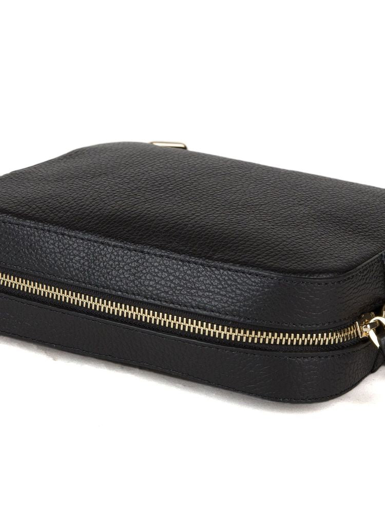 Coccinelle Tebe Crossbody Bag — Black Cowhide | Ribbon: Polyester