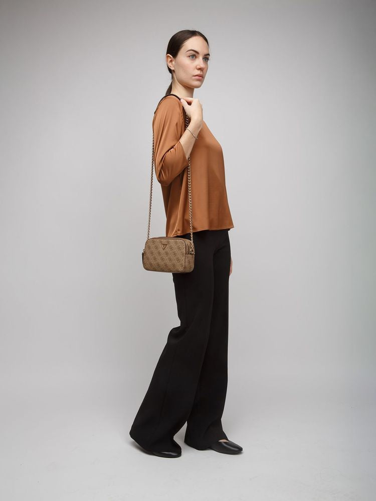 Guess Noelle Ii Crossbody Bag — Brown Polyurethane