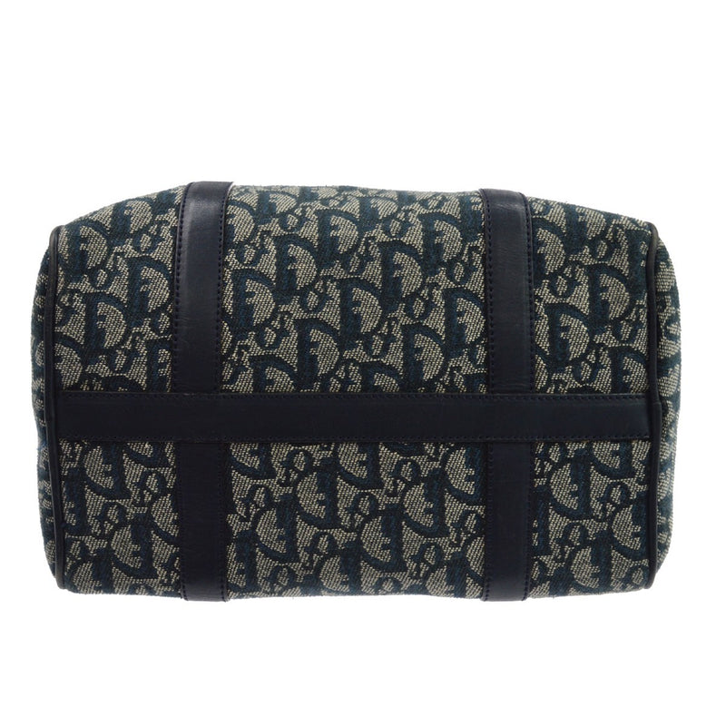 Christian Dior Vintage Trotter Boston Diorissimo Canvas Navy Bag
