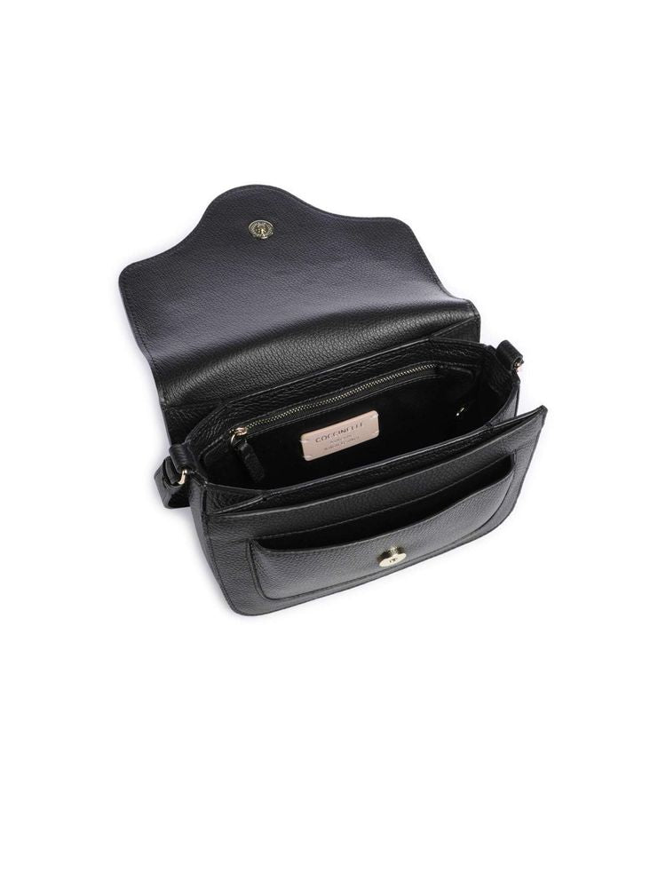 Coccinelle C-Me Shoulder Bag — Black Cowhide
