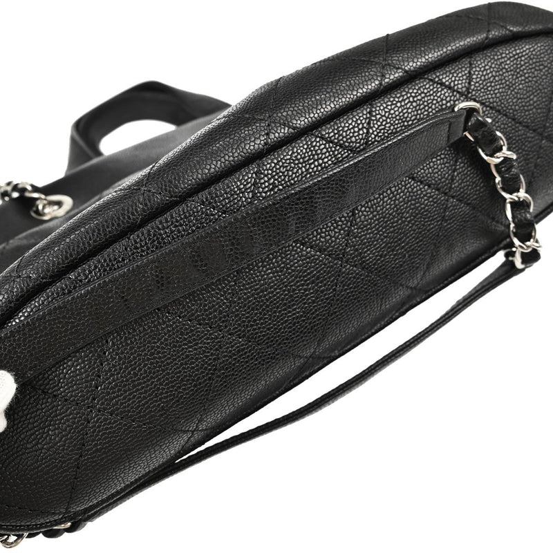 Chanel Timeless Cc Charm Quilted Caviar Black Leather Bag