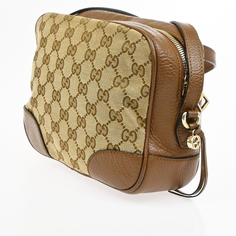 Gucci Bree Disco Gg Canvas With Leather Brown Bag