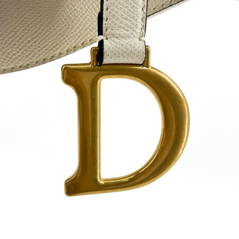 Christian Dior Saddle Leather White Bag