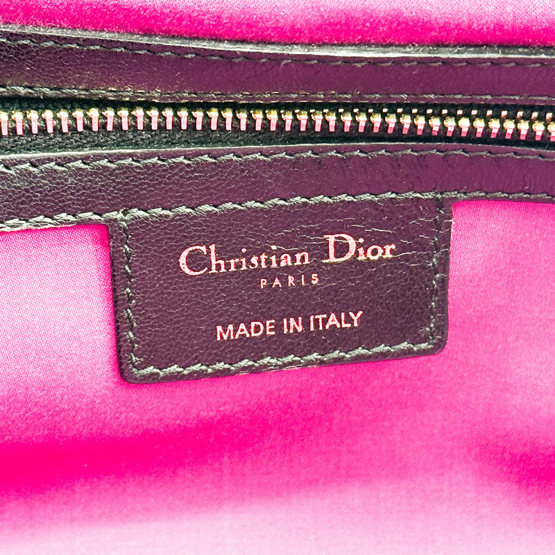 Christian Dior Milly La Foret Cannage Quilt Lambskin Black Leather Bag