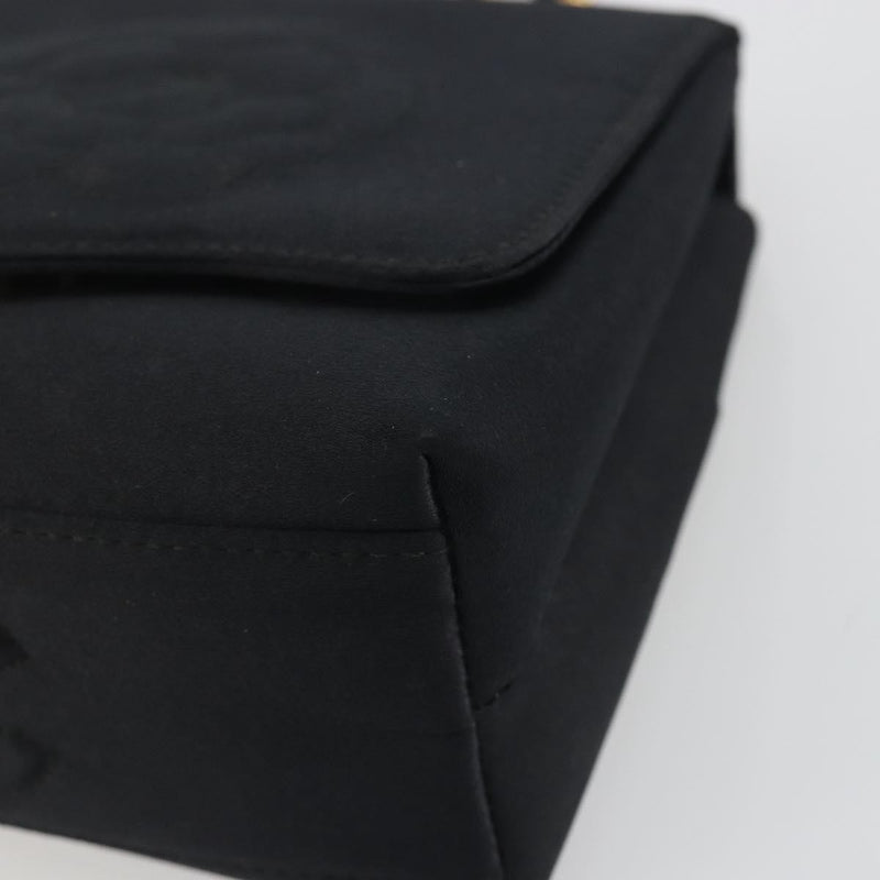 Chanel Vintage Camellia Flap Satin Black Bag