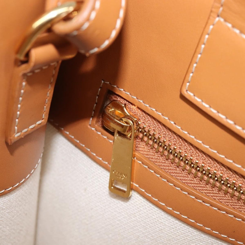 Celine Vertical Cabas Canvas With Leather Beige Bag