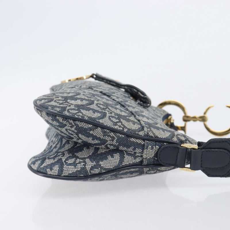 Christian Dior Saddle Messenger Oblique Canvas Navy