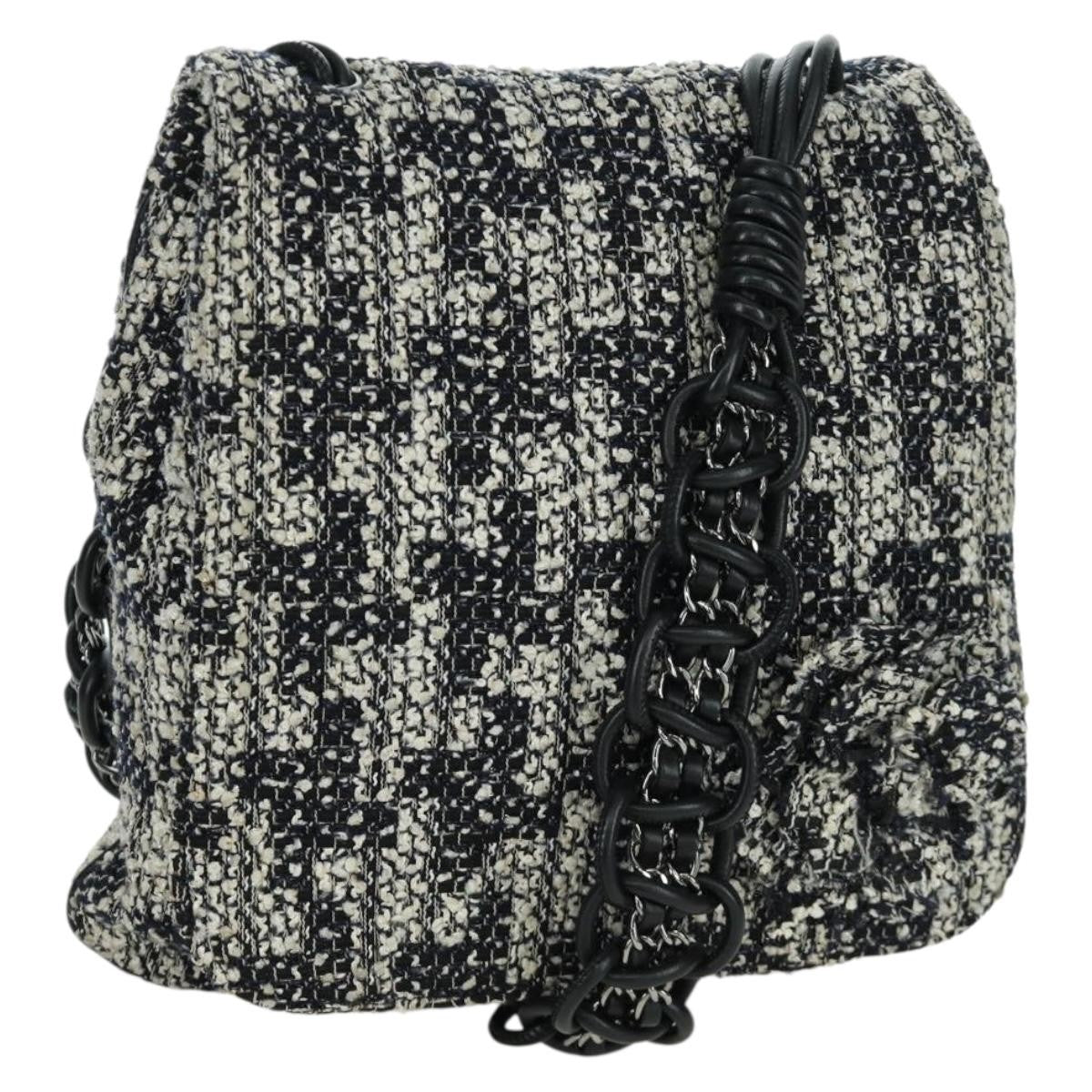 Chanel Camellia Messenger Tweed Black