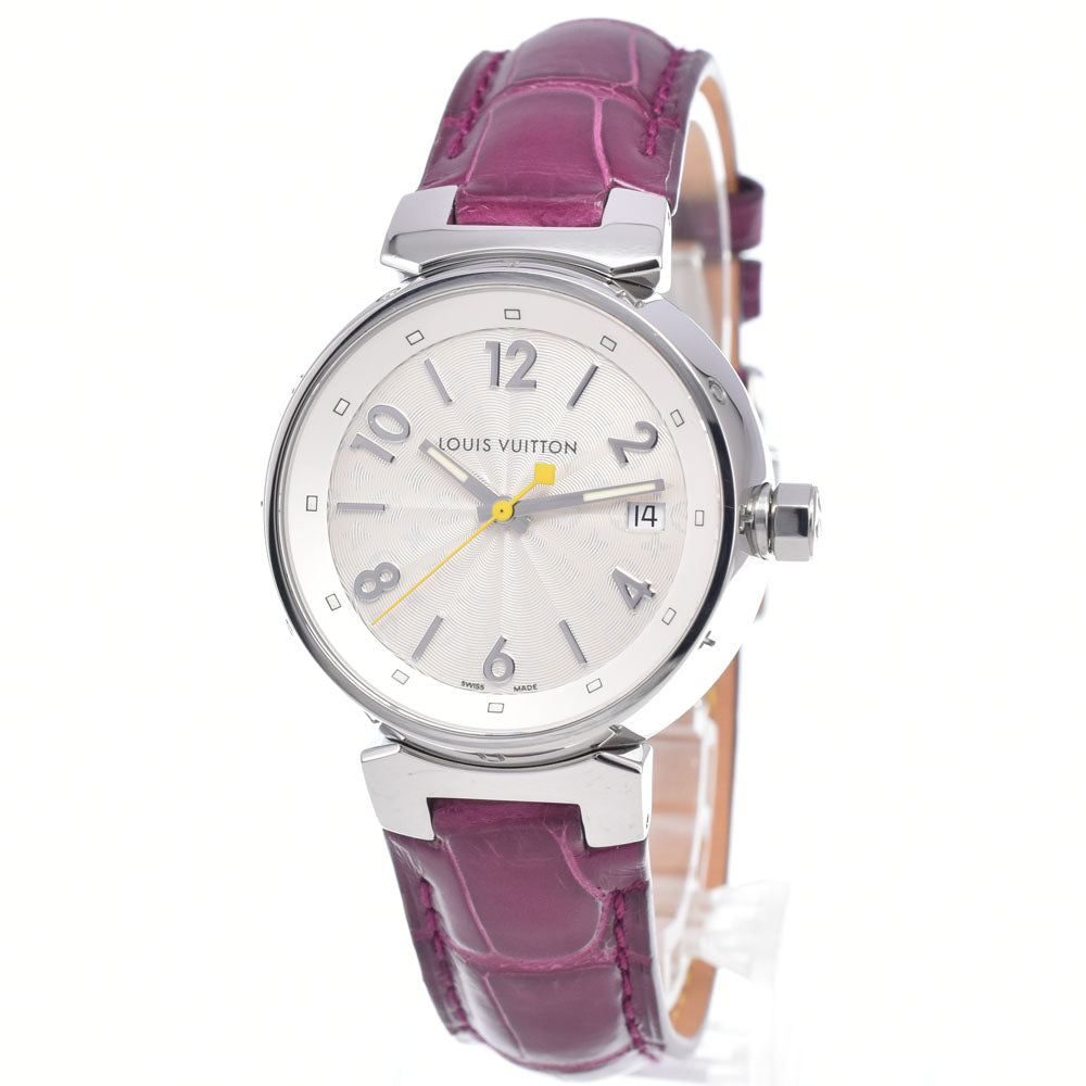 Louis Vuitton Tambour Quartz Stainless Steel And Monogram Vernis Watches