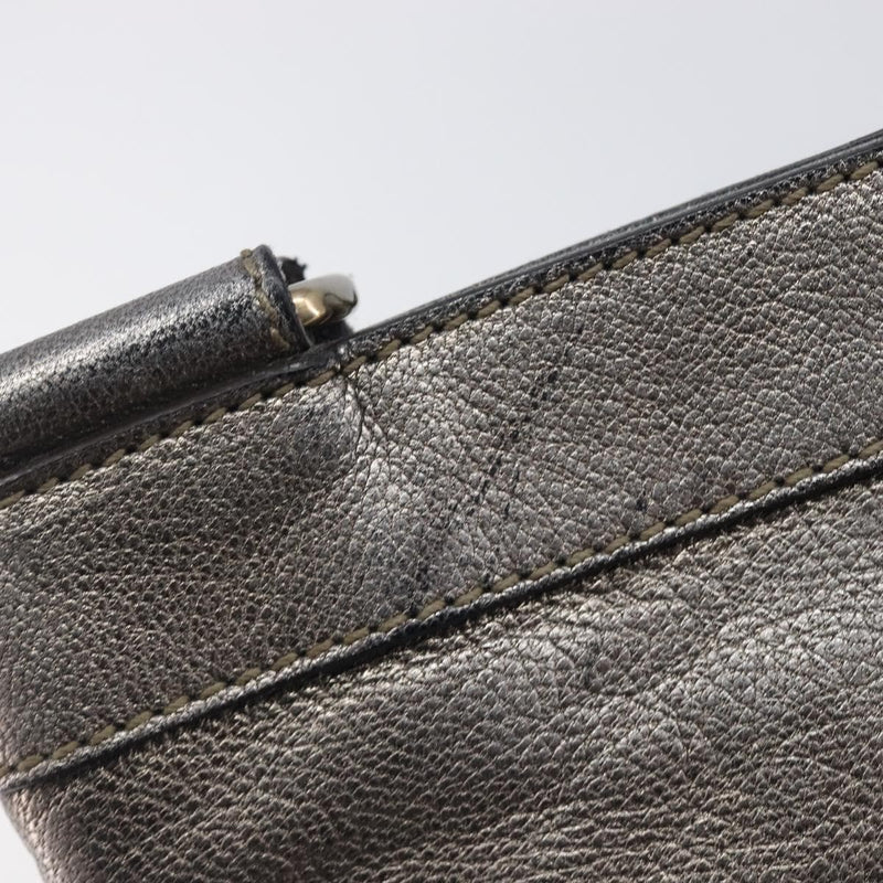 Salvatore Ferragamo Gancini Leather Gold Bag