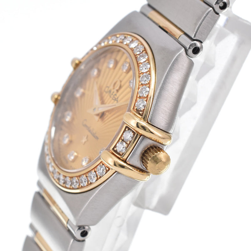 Omega Constellation Quartz Stainless Steel And Yellow Gold With Diamond Bezel Markers Mother Of Pearl Watches