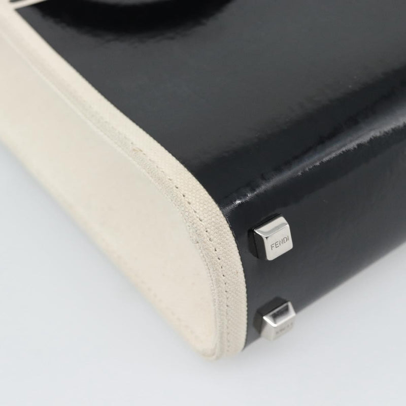 Fendi Sunshine Shopper Patent And Canvas Black Patent_leather Bag