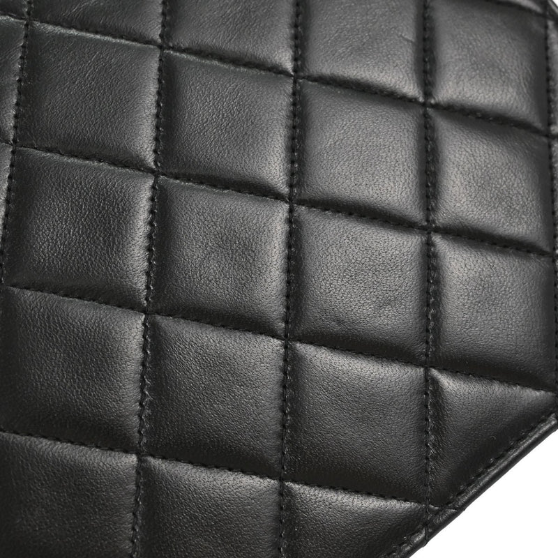 Chanel Vintage Full Flap Quilted Lambskin Black Leather Bag