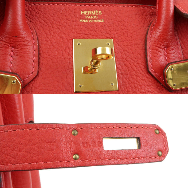 Hermes Birkin Red Togo With Gold Hardware Leather Bag