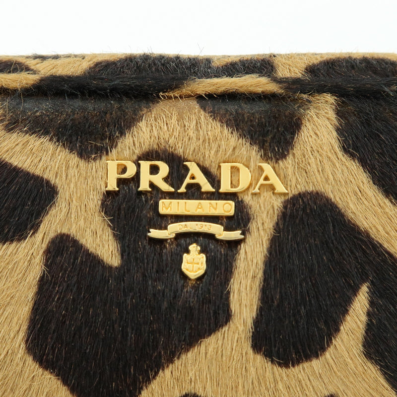 Prada Camera Printed Calf Hair Brown Pony_style_calfskin Bag