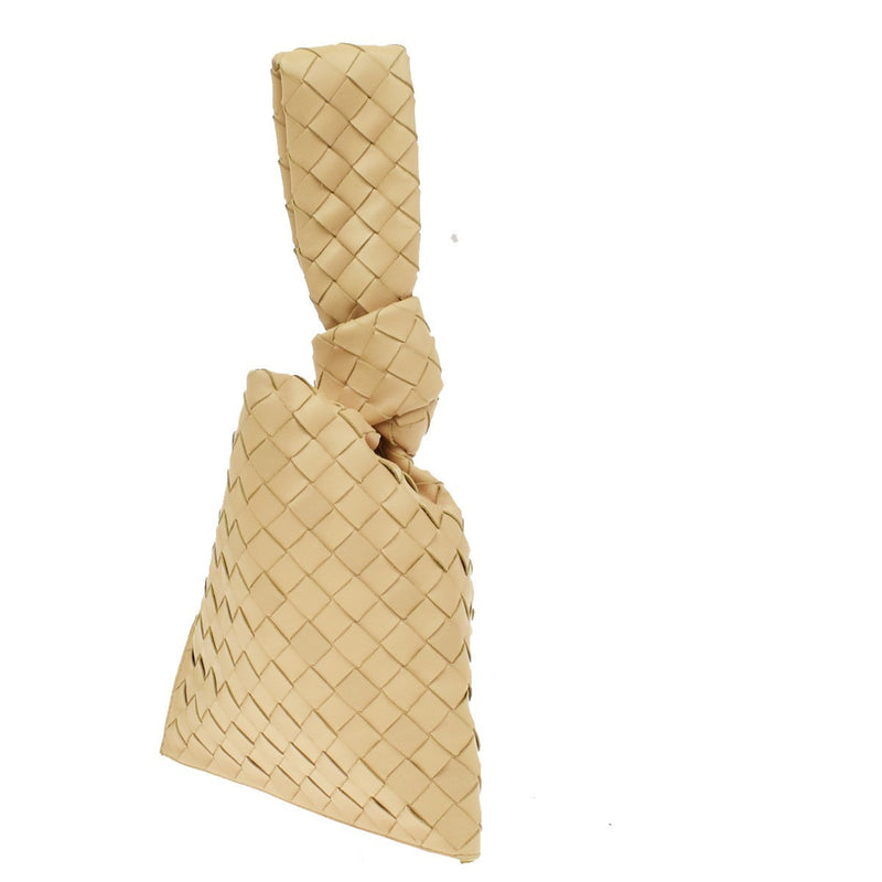 Bottega Veneta Bv Twist Intrecciato Nappa Beige Leather Bag