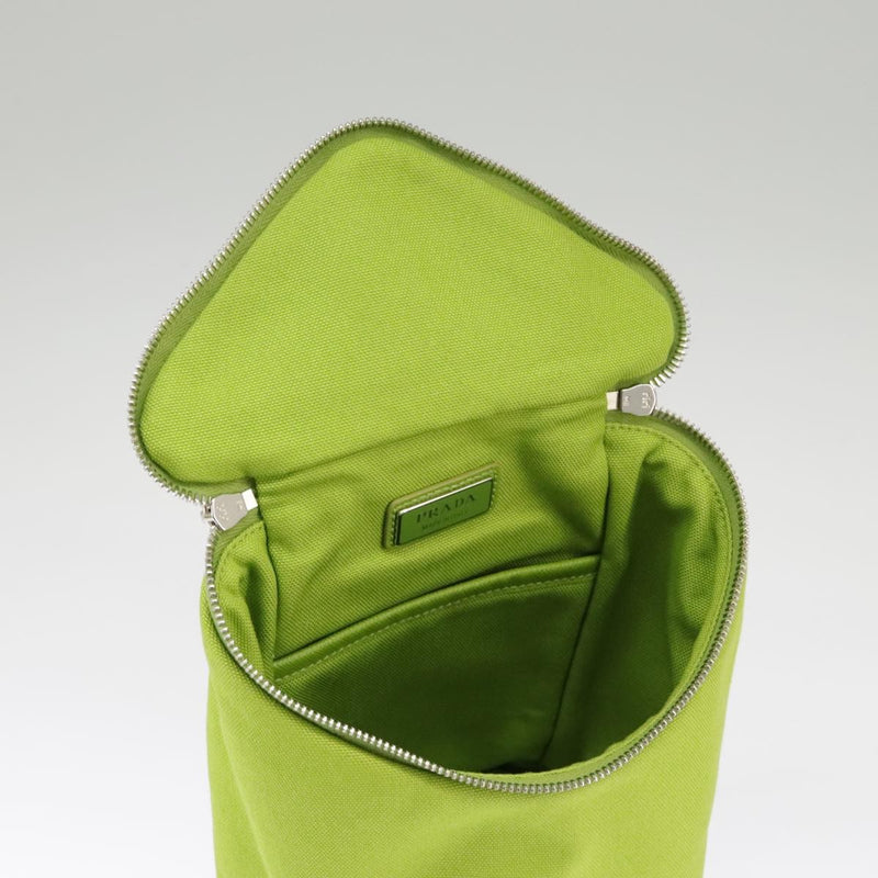 Prada Zipped Triangle Canvas Green Bag