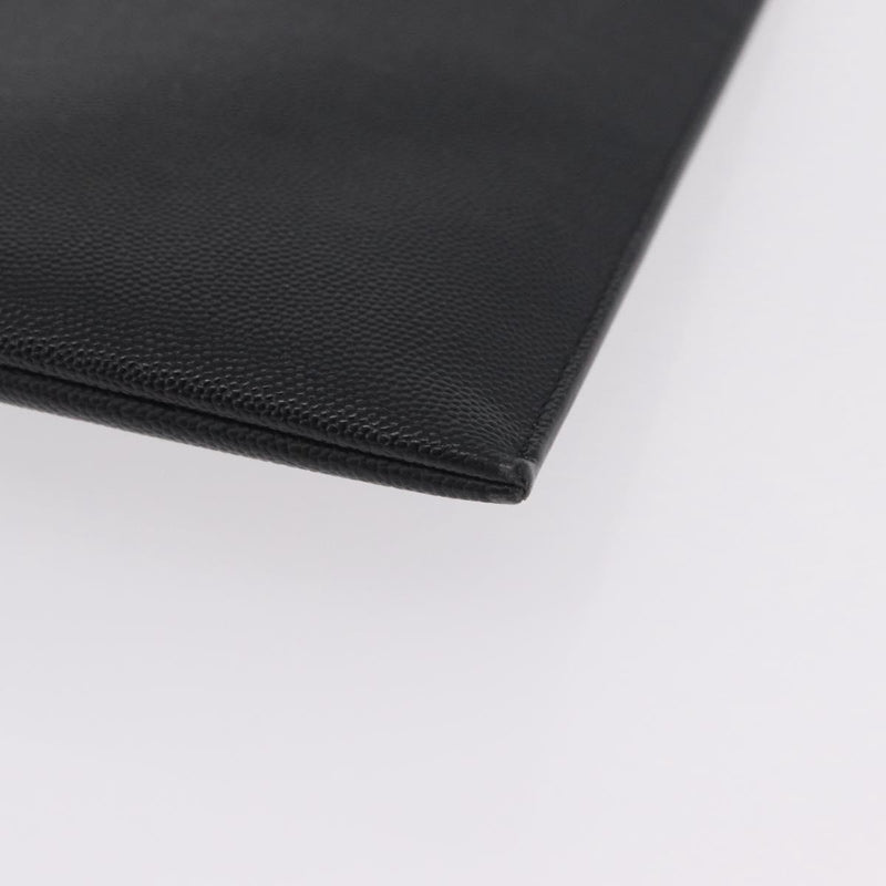 Saint Laurent Letters Zip Clutch Leather Black