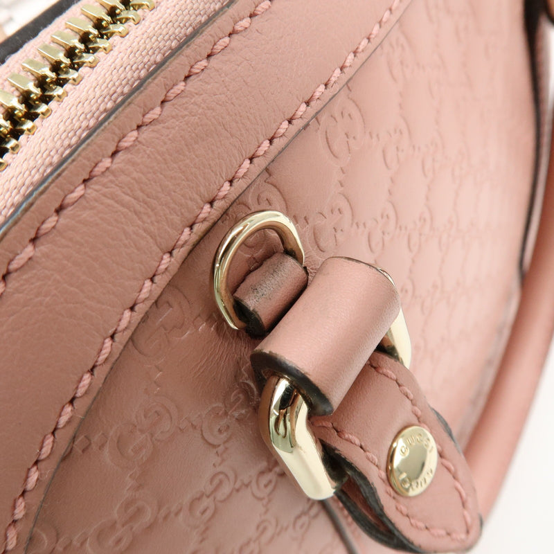 Gucci Gg Charm Convertible Dome Satchel Guccissima Leather Pink