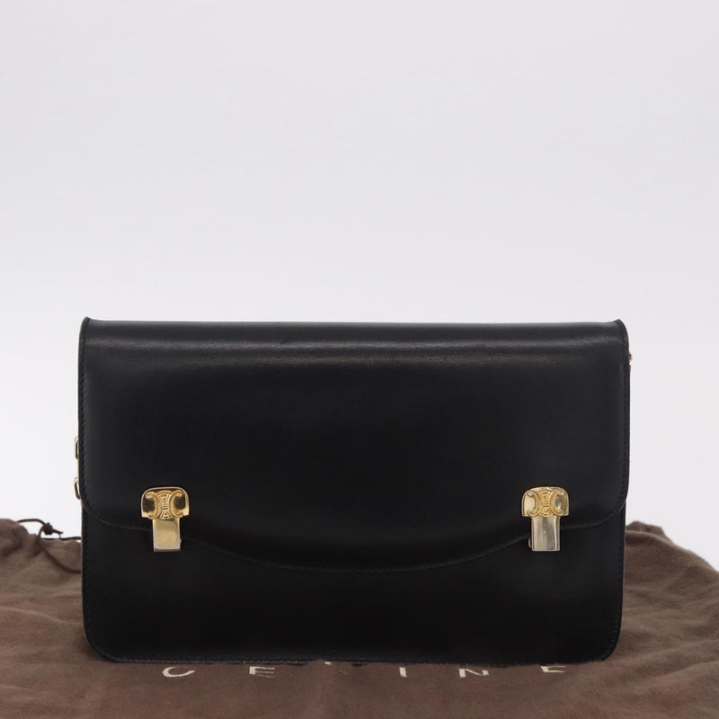 Celine Shoulder Leather Black Bag