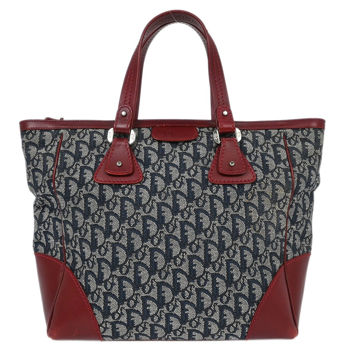 Christian Dior Vintage Trotter Zip Diorissimo Canvas Navy Bag