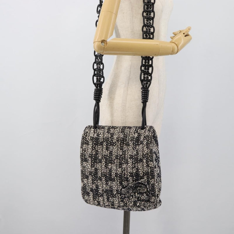 Chanel Camellia Messenger Tweed Black
