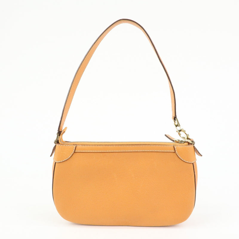 Salvatore Ferragamo Gancini Top Handle Leather Orange Bag