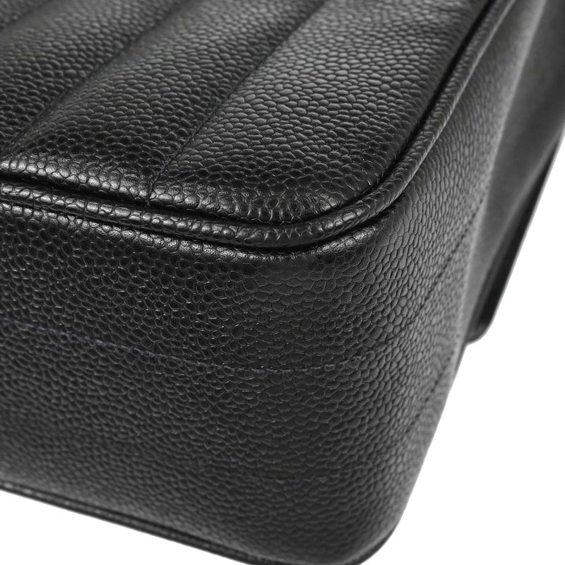 Chanel Vintage Top Handle Vertical Quilt Caviar Black Leather Bag