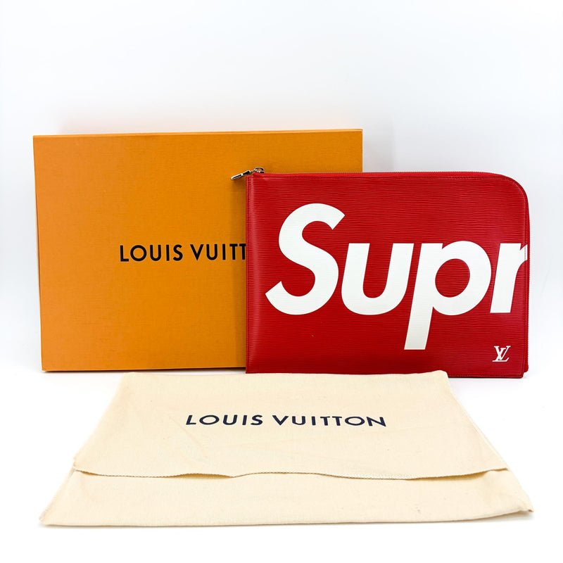 Louis Vuitton Pochette Jour Limited Edition Supreme Epi Leather Red Bag
