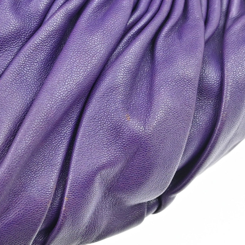 Christian Dior Plisse Frame Pleated Leather Purple Bag