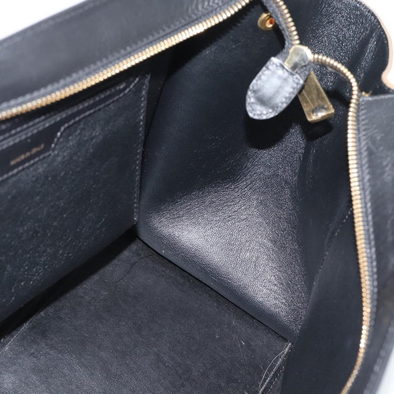 Celine Trapeze Leather With Suede Blue Bag
