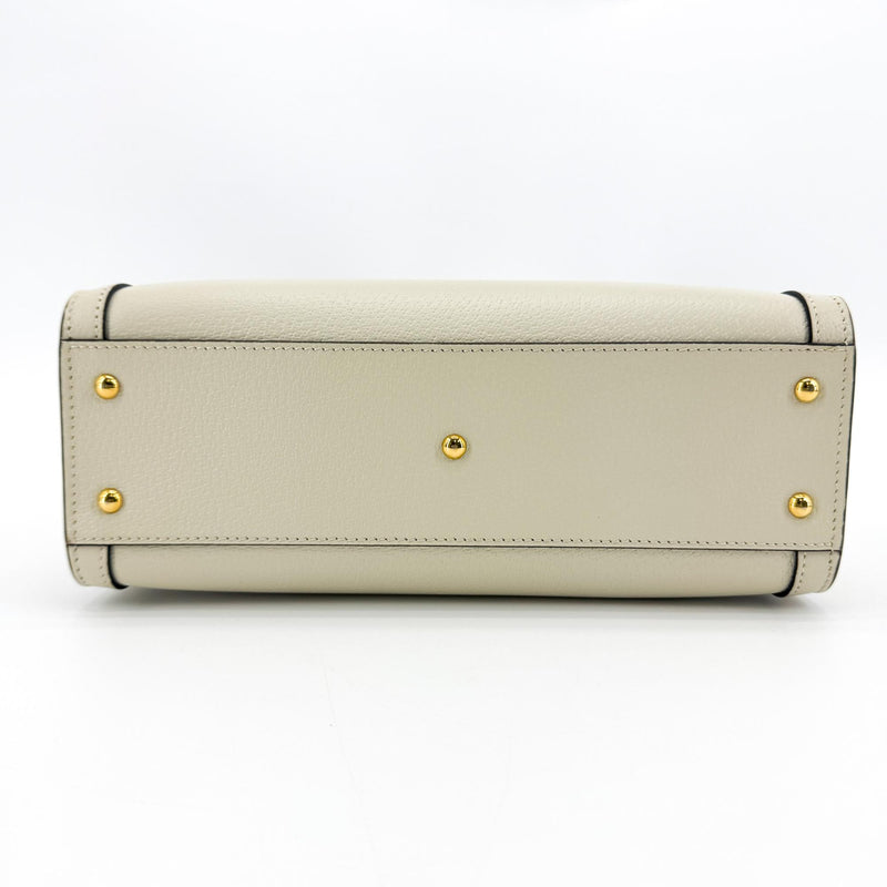 Gucci Diana Nm Bamboo Handle Leather White Bag