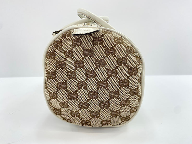 Gucci Trophy Boston Gg Canvas Beige Bag