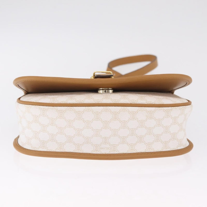 Celine Macadam Shoulder Canvas White Bag