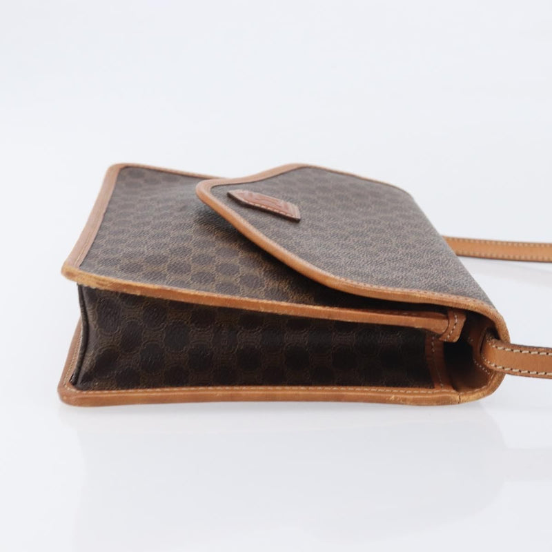 Celine Macadam Shoulder Canvas Brown Bag