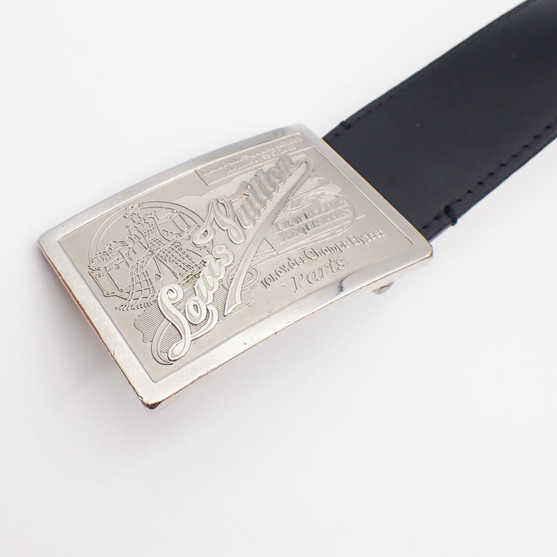 Louis Vuitton Voyage Buckle Belt Leather Black