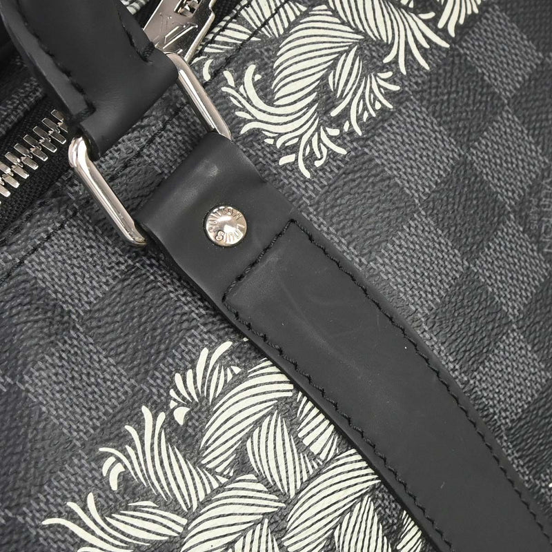 Louis Vuitton Keepall Bandouliere Limited Edition Nemeth Damier Graphite Black Canvas Bag