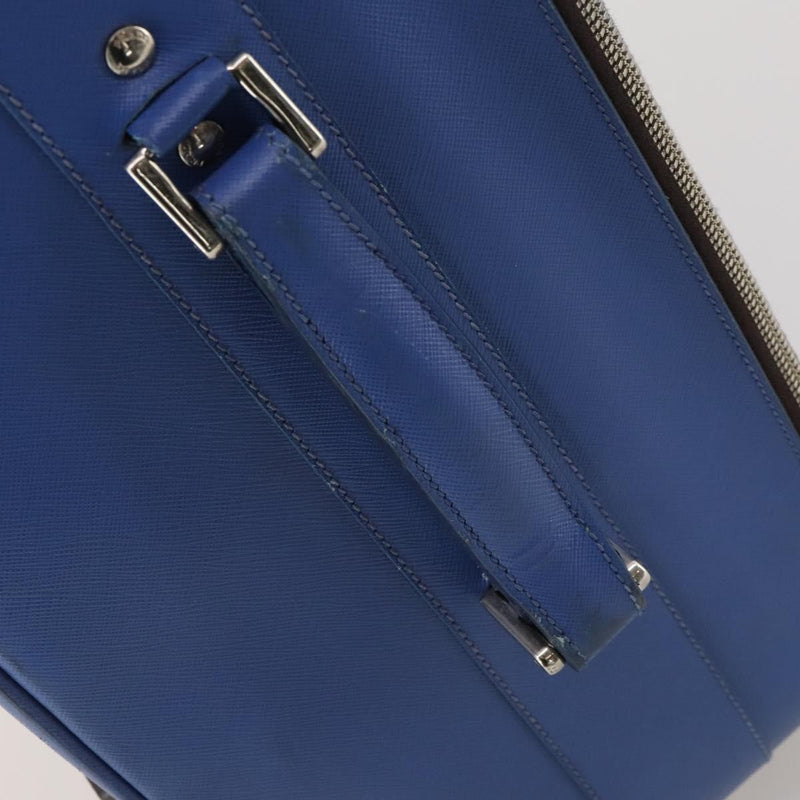 Prada Travel Bag Nylon Blue Leather
