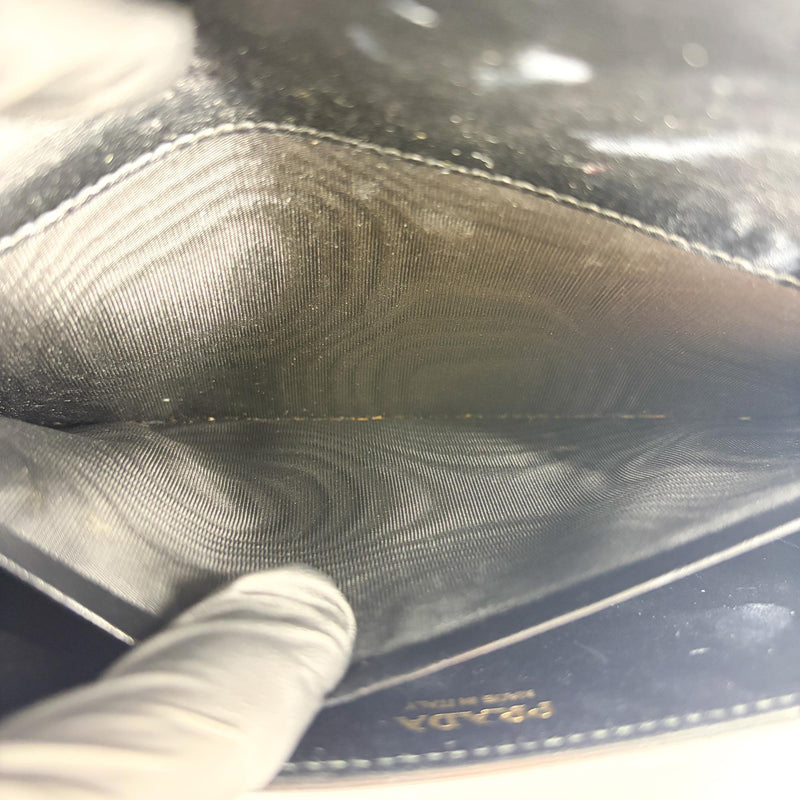 Prada Wallet On Chain Saffiano Leather Black Bag