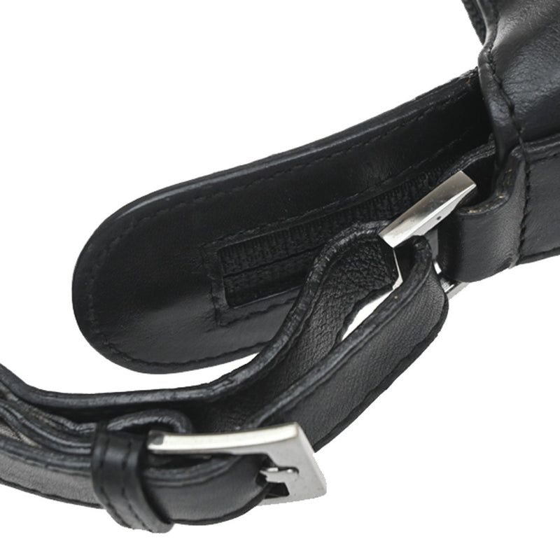 Gucci Vintage Web Half Moon Leather Black Bag