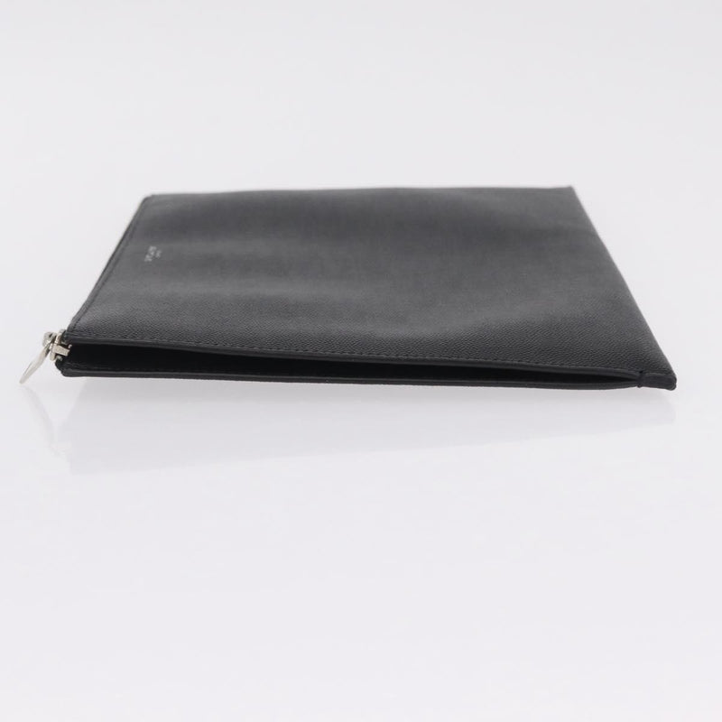 Saint Laurent Letters Zip Clutch Leather Black
