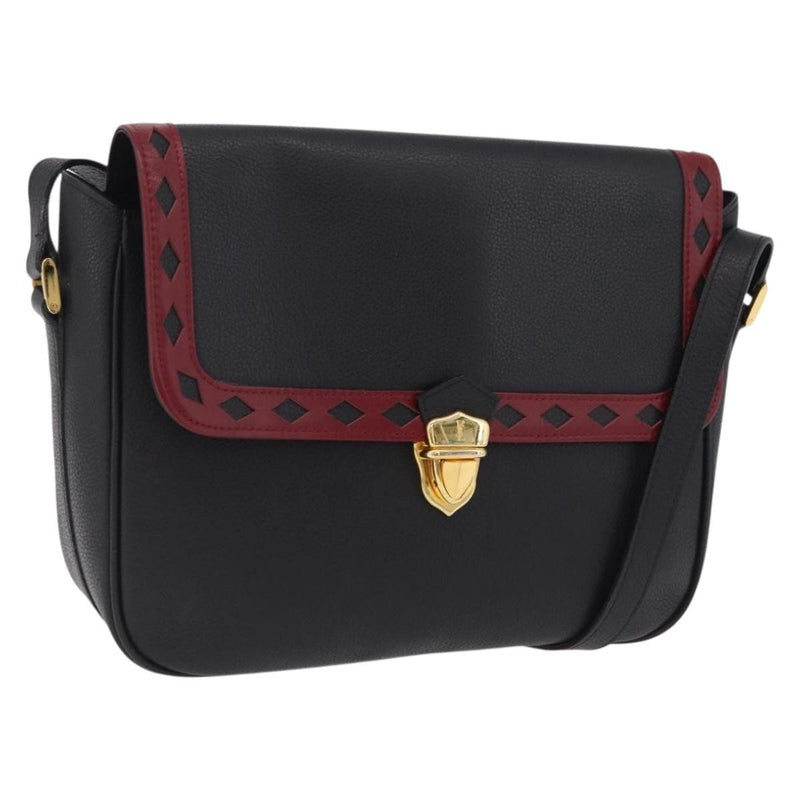 Saint Laurent Vintage Shoulder Bag Leather Black